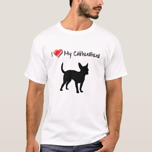 Mig hjärta min chihuahua t shirt (Framsida)