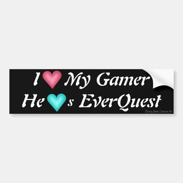 Mig hjärta min Gamer - honom hjärtor Everquest Bildekal (Framsidan)