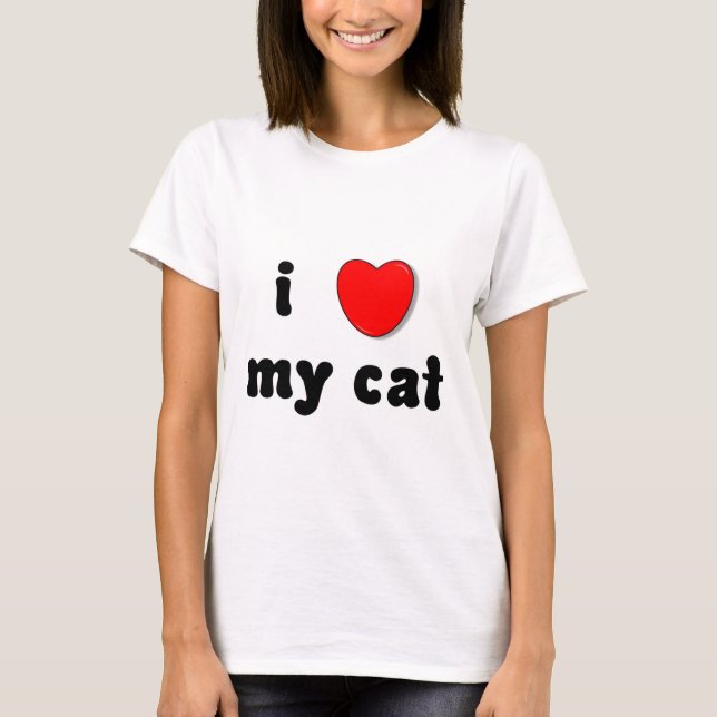mig hjärta min katt tee shirt (Framsida)