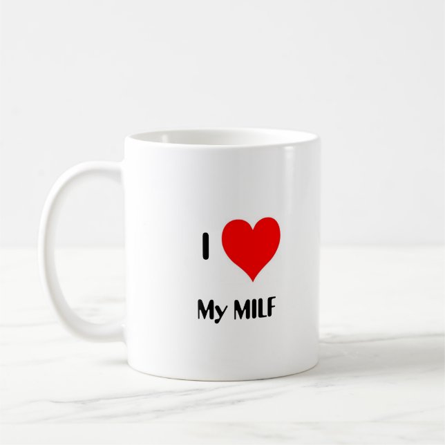 Mig hjärta min MILF Kaffemugg (Vänster)