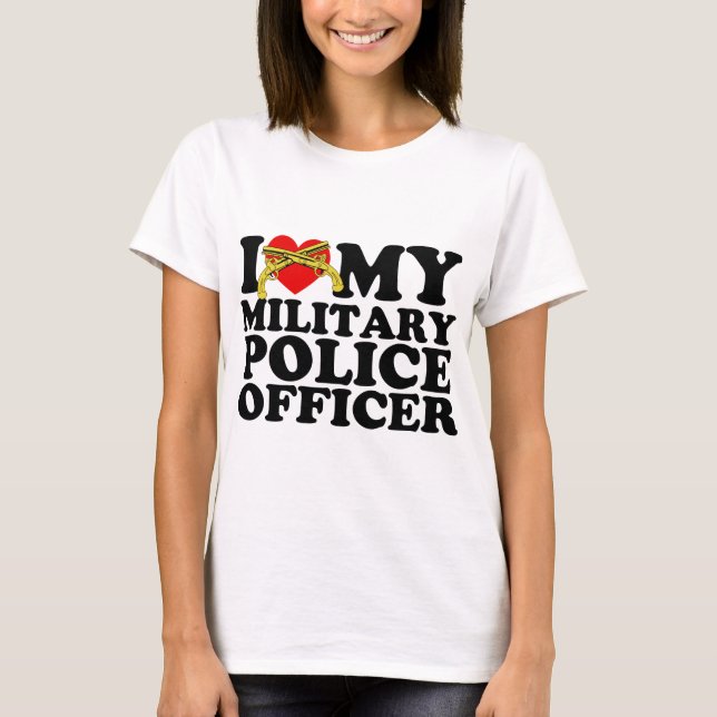 Mig "hjärta" min militära polis t-shirt (Framsida)