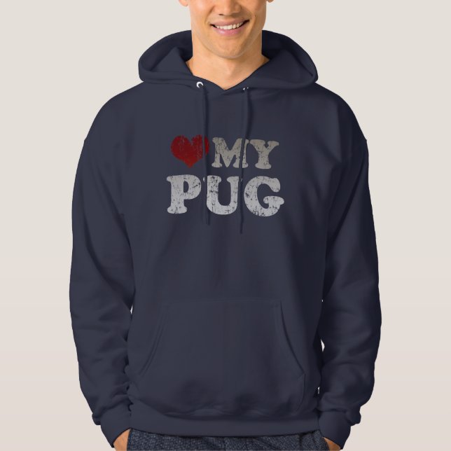 Mig hjärta min mops sweatshirt (Framsida)