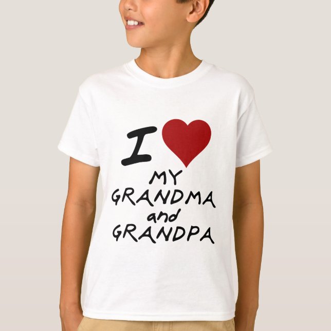 mig hjärta min mormor och morfar tee shirt (Framsida)