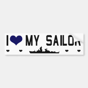 Mig hjärta min sjöman Bumptersticker Bildekal