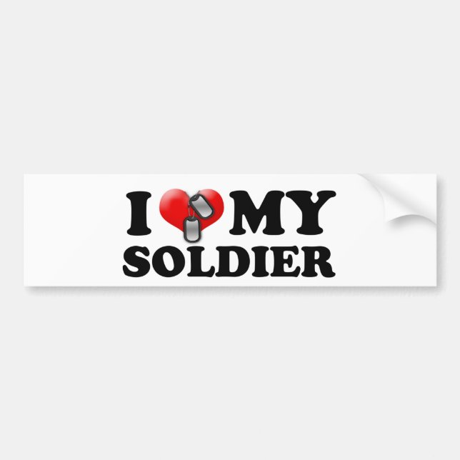 Mig (hjärta) min soldat bildekal (Framsidan)