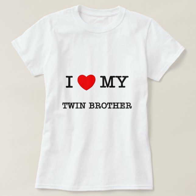 Mig hjärta min TVILLING- BRODER T Shirt (Design framsida)
