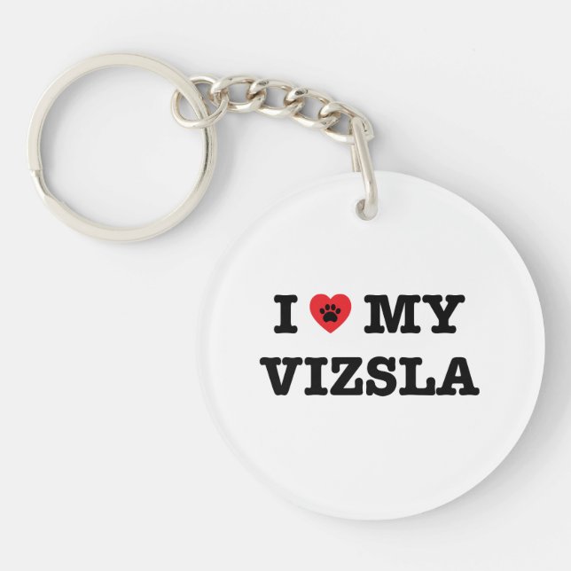 Mig hjärta min Vizsla akryl Keychain (Framsidan)