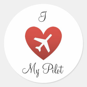 Mig hjärta mitt pilot- runt klistermärke
