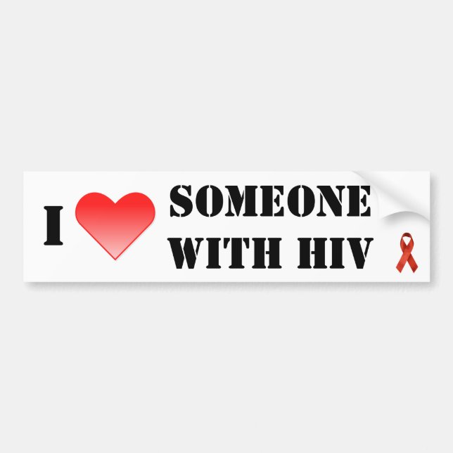 Mig hjärta någon med HIV Bildekal (Framsidan)