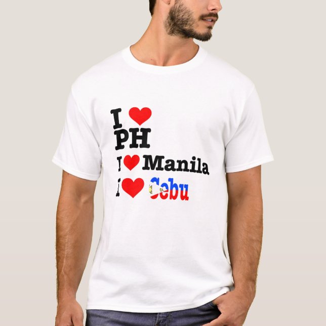 Mig hjärta PH, Manila och Cebu T Shirt (Framsida)