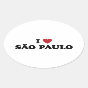 Mig hjärta Sao Paulo Brasilien Ovalt Klistermärke