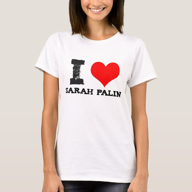 Mig hjärta Sarah Palin Tee Shirt (Framsida)