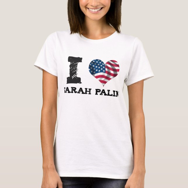 Mig hjärta Sarah Palin (US-flagga) Tröja (Framsida)