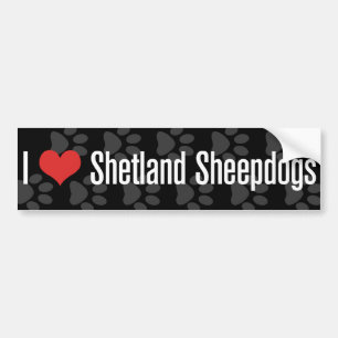 Mig (hjärta) Shetland Sheepdogs Bildekal