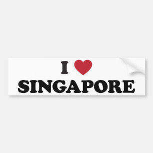 Mig hjärta Singapore Bildekal