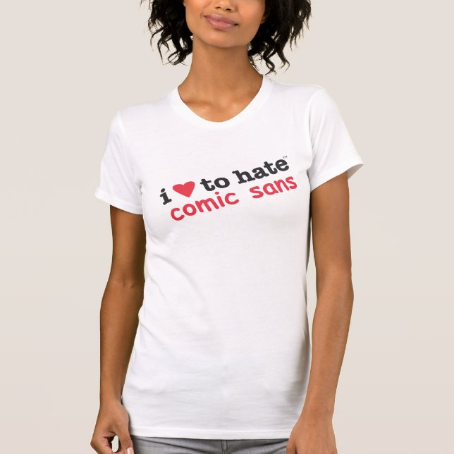mig hjärta som hatar tecknad sans utslagsplats tee shirt (Framsida)