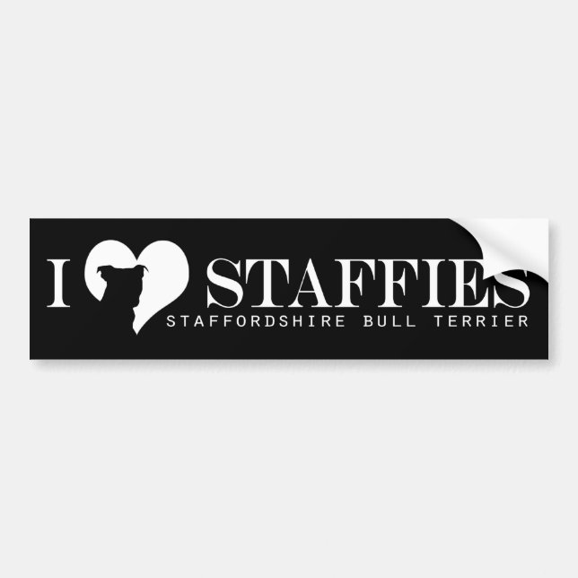 mig hjärta Staffies - bildekalsvart Bildekal (Framsidan)