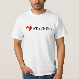 Mig hjärta Staffies - röd klassiker & svart man T-shirt