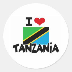 MIG HJÄRTA TANZANIA RUNT KLISTERMÄRKE