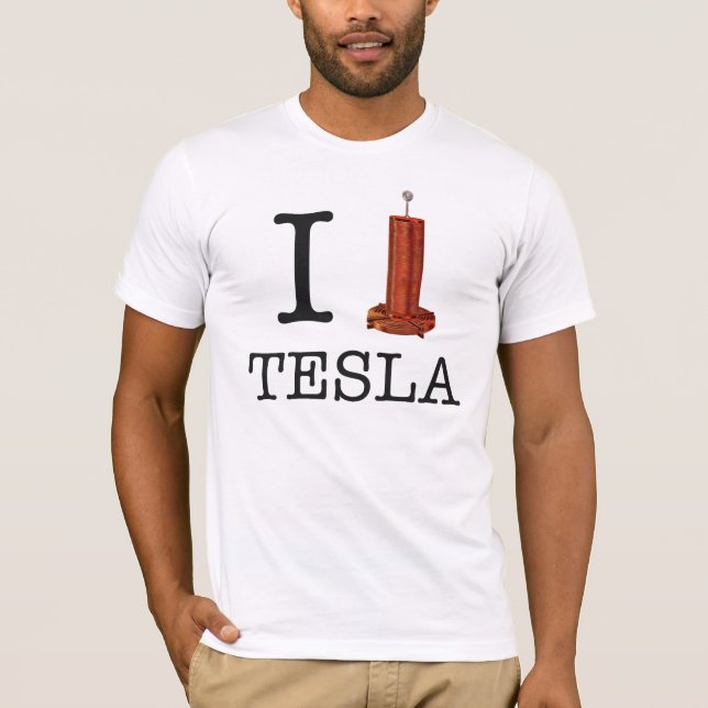 Mig (hjärta) Tesla spoleT-tröja Tee (Framsida)