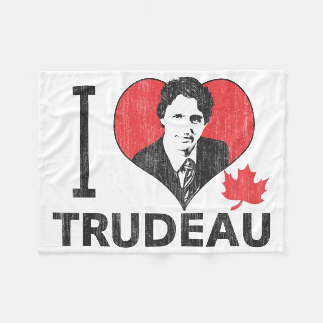 Mig hjärta Trudeau Fleecefilt (Framsidan (Horisontell))