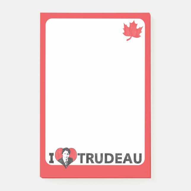 Mig hjärta Trudeau Post-it Block (Framsida)