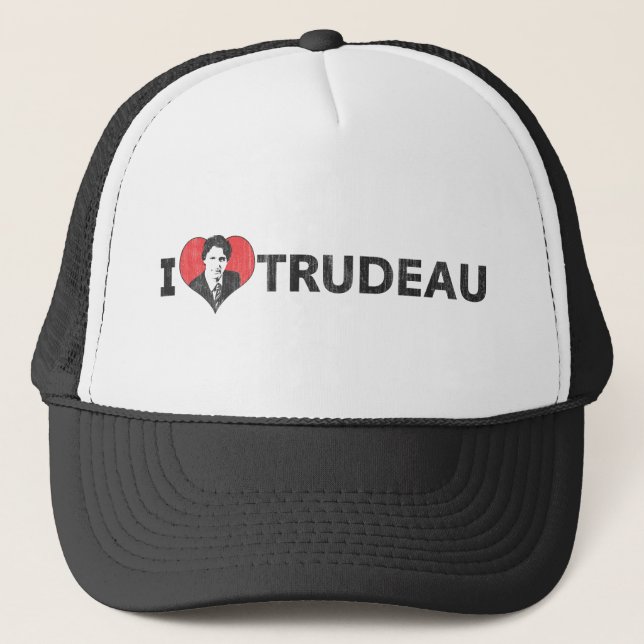 Mig hjärta Trudeau Truckerkeps (Framsida)