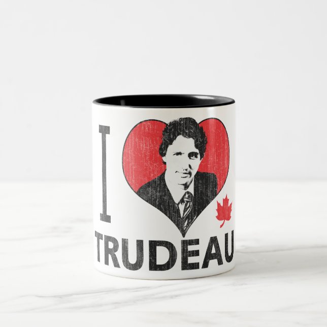 Mig hjärta Trudeau Två-Tonad Mugg (Center)
