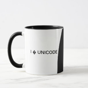 Mig (hjärta) UNICODE-mugg (Black&White) Mugg