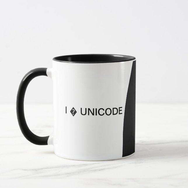 Mig (hjärta) UNICODE-mugg (Black&White) Mugg (Vänster)