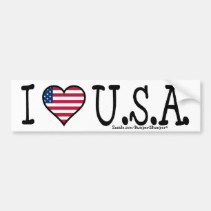MIG HJÄRTA USA BILDEKAL