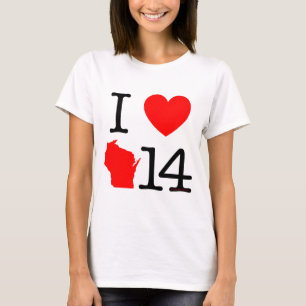 Mig hjärta Wisconsin 14 T Shirt