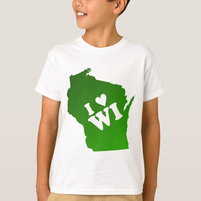 Mig hjärta Wisconsin T-shirt (Framsida)