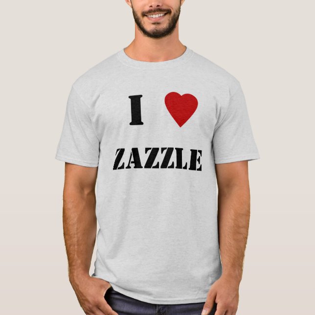 Mig hjärta Zazzle T Shirt (Framsida)