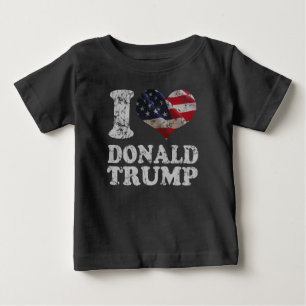 Mig hjärtaamerikanska flaggan Donald Trump Tee Shirt