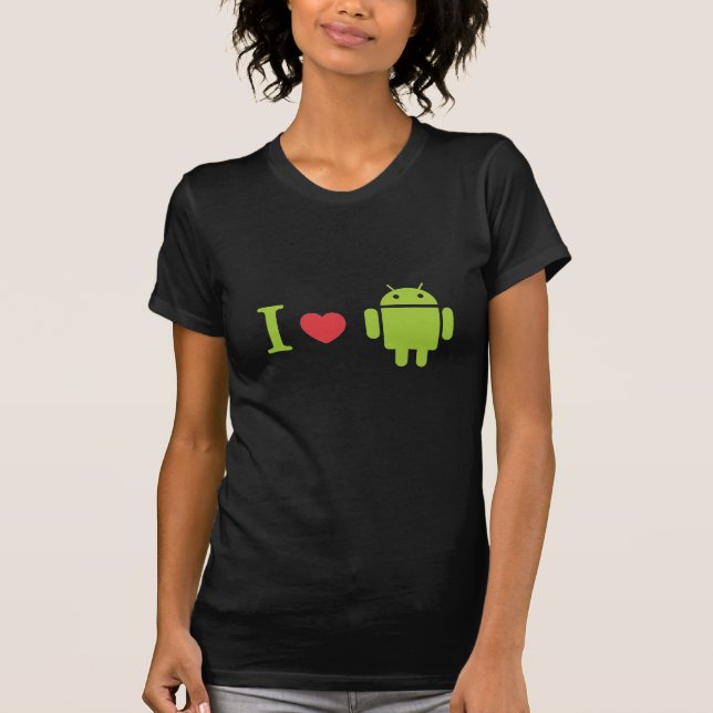 Mig hjärtaAndroid Tee Shirt (Framsida)