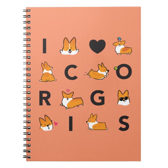 Mig hjärtaCorgisanteckningsbok | CorgiThings Anteckningsbok (Framsidan)