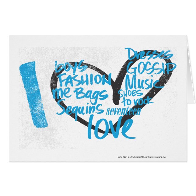 Mig hjärtagrafittiAqua Hälsningskort (Framsidan Horizontal)