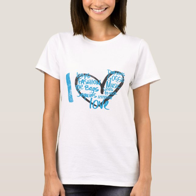 Mig hjärtagrafittiAqua T-shirt (Framsida)