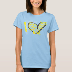 Mig hjärtagrafittigult t-shirt