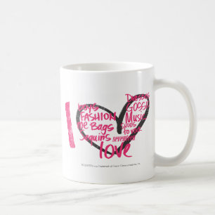 Mig hjärtagrafittimagenta kaffemugg