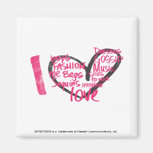 Mig hjärtagrafittimagenta magnet