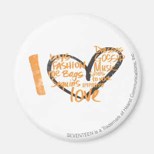Mig hjärtagrafittiorange magnet