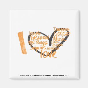 Mig hjärtagrafittiorange magnet
