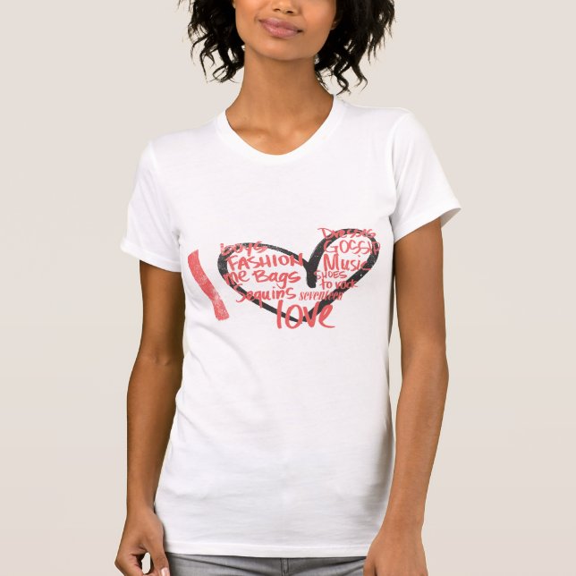Mig hjärtagrafittirosor t-shirt (Framsida)