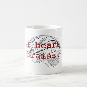 Mig hjärtahjärnor kaffemugg
