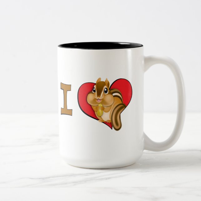 Mig hjärtajordekorrar Två-Tonad mugg (Höger)