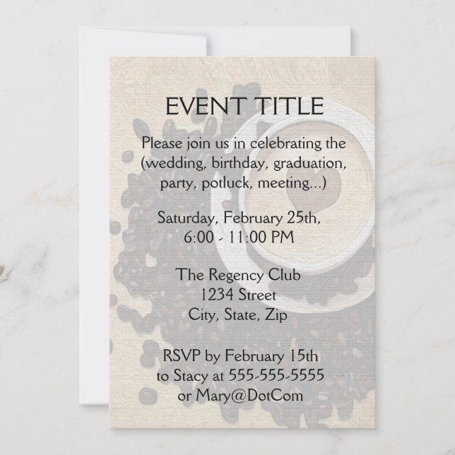 Mig hjärtakaffe inbjudningar (Framsida)