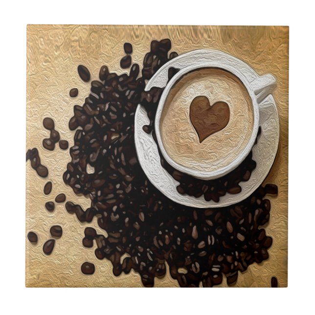 Mig hjärtakaffe kakelplatta (Framsidan)