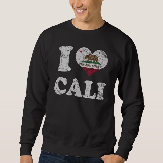 Mig hjärtaKalifornien flagga Cali Sweatshirt (Framsida)